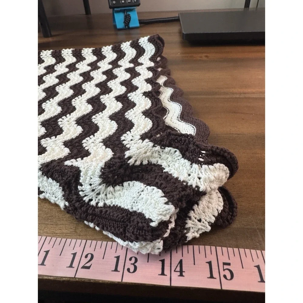 ME+EM Stripe Scallop Knit Shorts Cotton Crochet Small Drawstring Beach Boho Fest - Picture 11 of 12